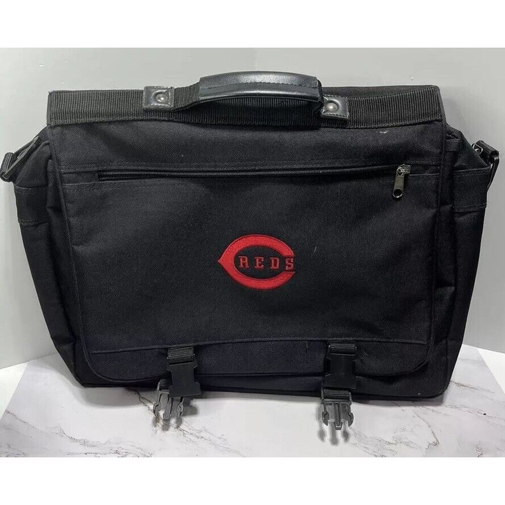 Cincinnati Reds Laptop Messenger Bag Black 18x13” Work School Handle